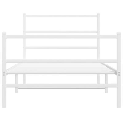 Bedframe met hoofd- en voeteneinde metaal wit 107x203 cm Bedframe met hoofd- en voeteneinde metaal wit 107x203 cm