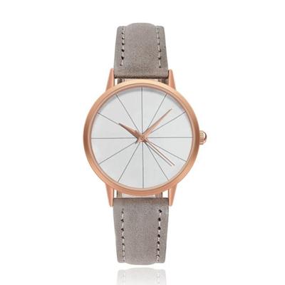 Dameshorloge van LGT JWLS met Zachte Grijze Lederen Band en Rose Behuizing Dameshorloge van LGT JWLS met Zachte Grijze Lederen Band en Rose Behuizing