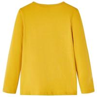 Kindershirt met lange mouwen dierenprint 140 donker okerkleurig - thumbnail