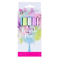 Bruynzeel Ecoline brush pen set pastel, 5 kleuren - thumbnail