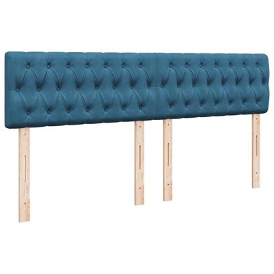Ottoman bed met matras en LED's 140x190cm fluweel donkerblauw - thumbnail