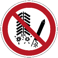 Ontsteken vuurwerk verboden veiligheidsnorm ISO 7010 - Ø 200 mm - Sticker - thumbnail