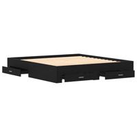 Bedframe met lades Zwart eiken 180 x 200 cm Bewerkt hout - thumbnail