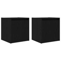 Nachtkastjes wandmontage 2 st 38x34x40 cm zwart - thumbnail