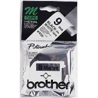 Gelamineerde Tape voor Labelmakers Brother MK221 Wit Zwart 9 mm x 8 m - thumbnail