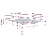 Bedframe zonder matras 150x200 cm spaanplaat gerookt eiken - thumbnail