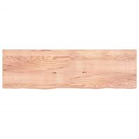 VidaXL Wastafelblad 200x60x(2-6) cm behandeld massief hout lichtbruin - thumbnail