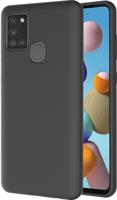 Azuri liquid silicon cover voor Samsung Galaxy A21s Telefoonhoesje Zwart - thumbnail