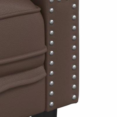 Driezitsbank Chesterfield-stijl kunstleer bruin