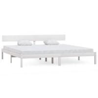 Bedframe massief grenenhout wit 180x200 cm - thumbnail