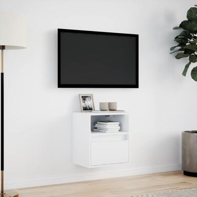 Tv-wandmeubel met LED-verlichting 180x31x45 cm wit
