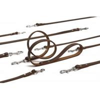 Hondenriem van leer 165cm x 16mm bruin - thumbnail