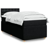 Boxspring met matras stof zwart 90x200 cm - thumbnail