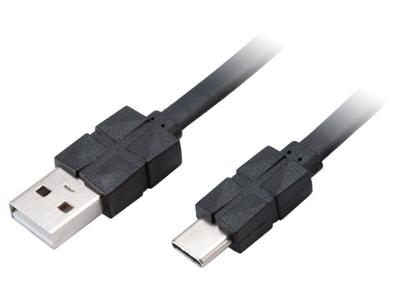 Akasa PROSLIM | USB 2.0 Type-C naar Type-A laad- en synchronisatiekabel | Ultraflexibel TPE-materiaal | 30 cm | Zwart | AK-CBUB43-03BK