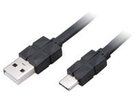 Akasa PROSLIM | USB 2.0 Type-C naar Type-A laad- en synchronisatiekabel | Ultraflexibel TPE-materiaal | 30 cm | Zwart | AK-CBUB43-03BK - thumbnail