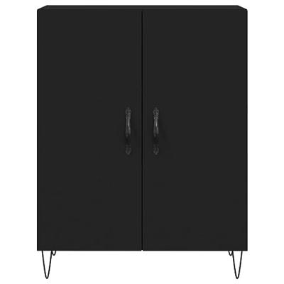 Dressoir 69,5x34x90 cm bewerkt hout zwart - thumbnail