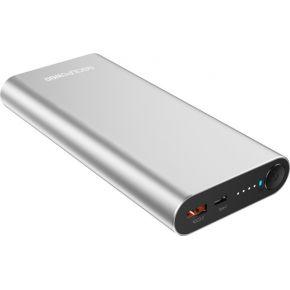 RealPower PB-20000 Powerbank 20000 mAh LiPo Zilver Statusweergave