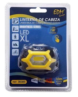 Ledlamp voor op het hoofd EDM 36385 XL Geel Zwart 1 W 120 Lm Ledlamp voor op het hoofd EDM 36385 XL Geel Zwart 1 W 120 Lm