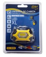 Ledlamp voor op het hoofd EDM 36385 XL Geel Zwart 1 W 120 Lm - thumbnail