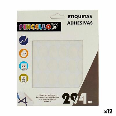 Klevende etiketten Wit 17 x 24 mm Ovalen (12 Stuks)