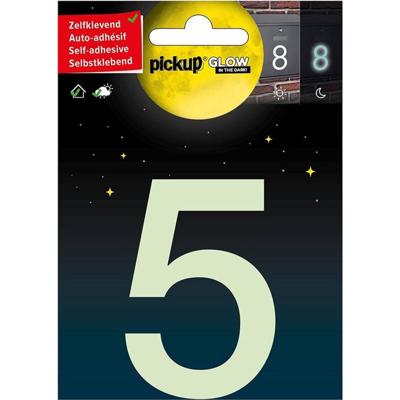 Glow in the dark Nummer 5 - 75 mm zelfklevend.