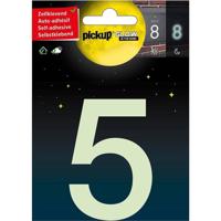 Glow in the dark Nummer 5 - 75 mm zelfklevend. - thumbnail