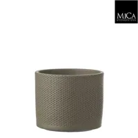 Mica Decorations era pot groen relief 13x15cm - thumbnail