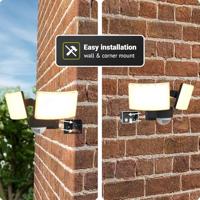 Luton - LED Wandlamp met sensor - 40 Watt 3300 Lumen - Bewegingssensor en schemerschakelaar - 3000K warm wit licht - dubbel - thumbnail