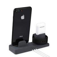 3 in 1 houder geschikt voor Apple Watch & Airpods & iPhone - Zwart - thumbnail