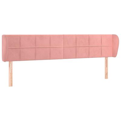Hoofdbord met randen 203x23x78/88 cm fluweel roze