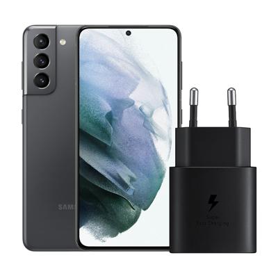 Samsung Galaxy S21 256GB Grijs 5G + Samsung Snellader 25W