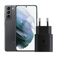 Samsung Galaxy S21 256GB Grijs 5G + Samsung Snellader 25W - thumbnail