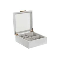 Doos-Juwelenkistje Home ESPRIT Wit Beige Hout Kristal - thumbnail