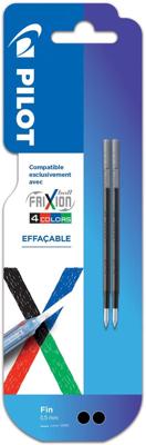 Pilot vullingen voor Frixion Ball 4-kleurenroller, fijn, zwart, pak van 2 stuks