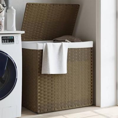 VidaXL Wasmand met 2 vakken 53x35x57 cm poly rattan VidaXL Wasmand met 2 vakken 53x35x57 cm poly rattan