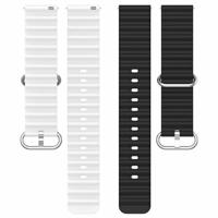 Ocean Style bandje - Zwart / wit - Xiaomi Redmi Watch 5 Active / Redmi Watch 5 Lite - thumbnail