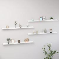 VidaXL Wandschappen 4 st 115x9x3 cm wit - thumbnail