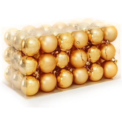 Kerstboomballen kunststof kleur goud set van 54 stuks