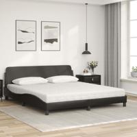Bed met matras kunstleer zwart 180x200 cm - thumbnail