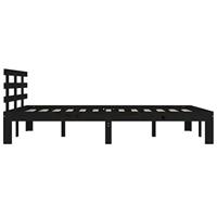 Bedframe massief hout zwart 200x200 cm - thumbnail