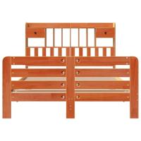 Bed met boekenkast zonder matras grenenhout wasbruin 140x190 cm - thumbnail