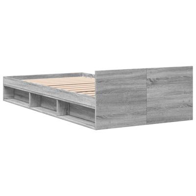Bedframe met lade bewerkt hout grijs sonoma eiken 75x190 cm - thumbnail