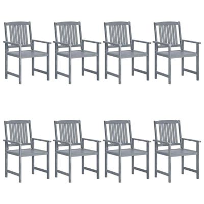 Tuinstoelen 8 st massief acaciahout grijs
