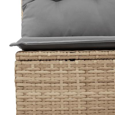 4-delige Loungeset met kussens poly rattan beige - thumbnail
