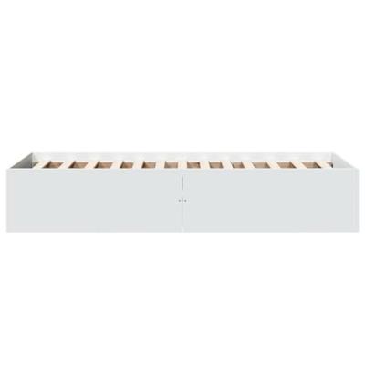 Bedframe bewerkt hout wit 100x200 cm