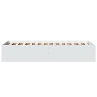 Bedframe bewerkt hout wit 75x190 cm - thumbnail