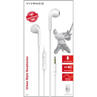 Vivanco URB 40 W Sport In Ear headset stereo Wit Vivanco URB 40 W Sport In Ear headset stereo Wit