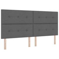 Boxspringbed met matras en bank stof donkergrijs 200x200 cm - thumbnail