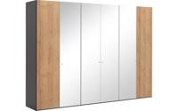Goossens Kledingkast Easy Storage Ddk, Kledingkast 304 cm breed, 220 cm hoog, 2x draaideur en 4x spiegel draaideur midden - thumbnail