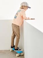 Gekleurde slim fit MorphologiK MEDIUM jongens beige - thumbnail